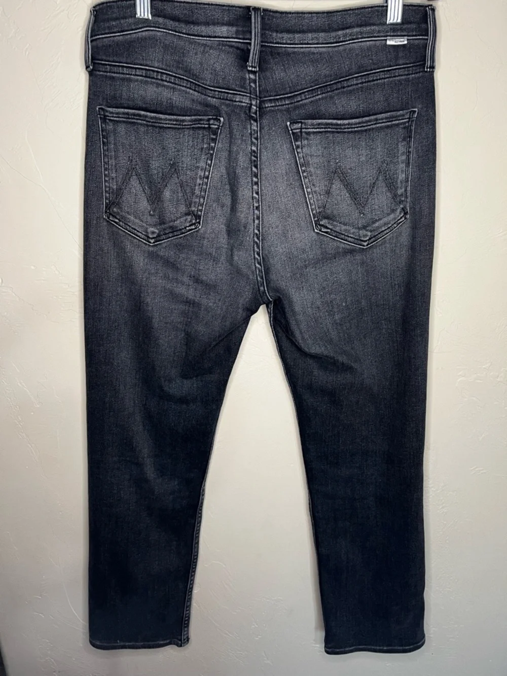 MOTHER Straight Leg Jeans in Washed Black